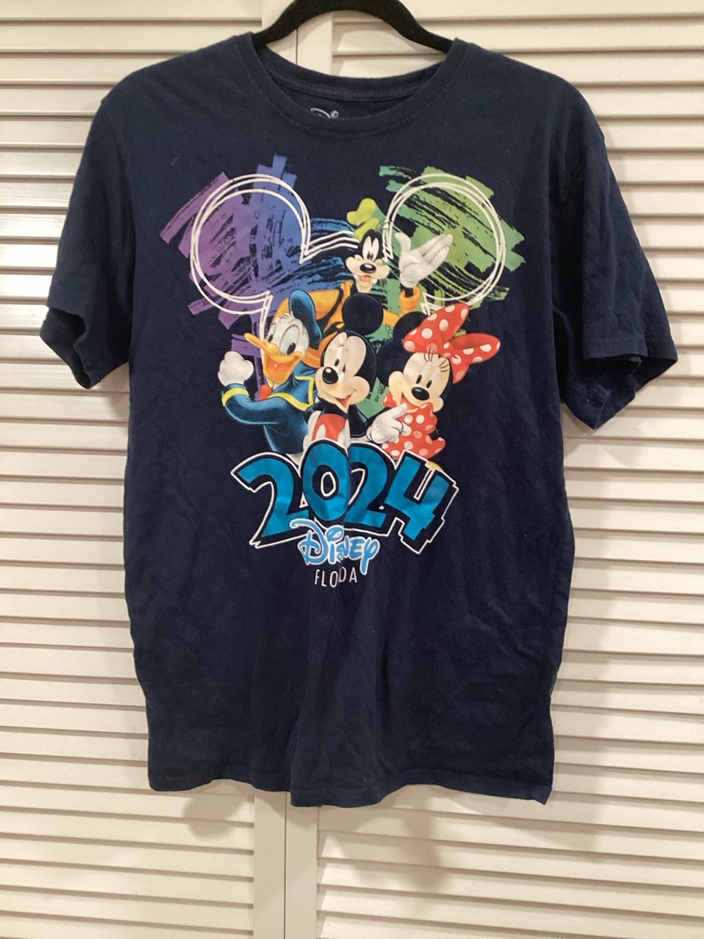 Disney Navy Graphic Tee 2024 Mickey, Minnie & Donald